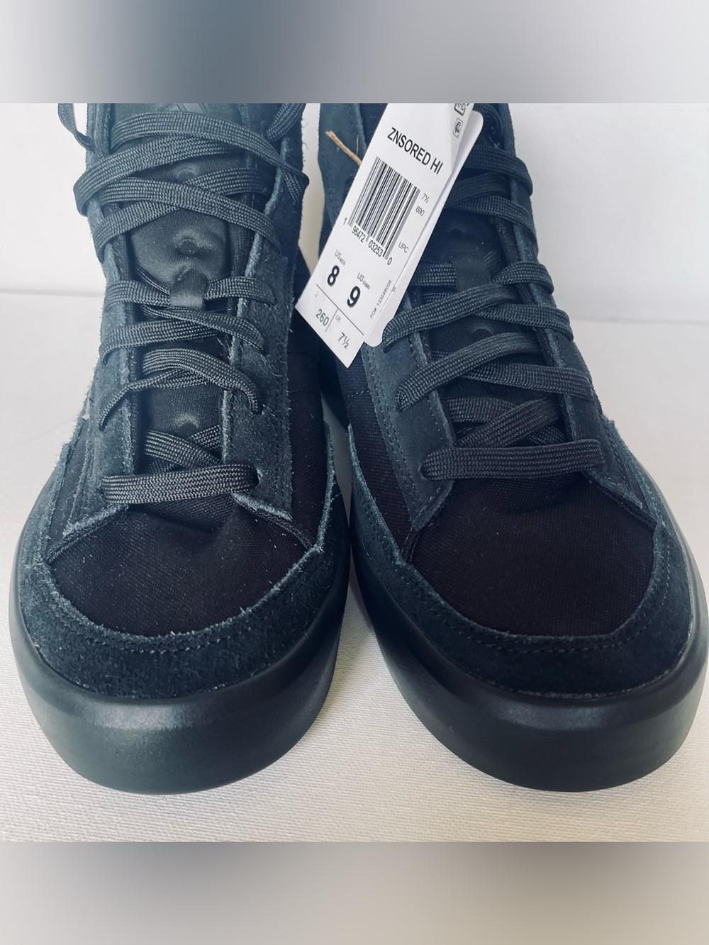 NWT ADIDAS ZNSORED HIGH CORE BLACK CARBON ID8245 MENS CANVAS SNEAKERS SIZE 8 - Picture 4 of 15